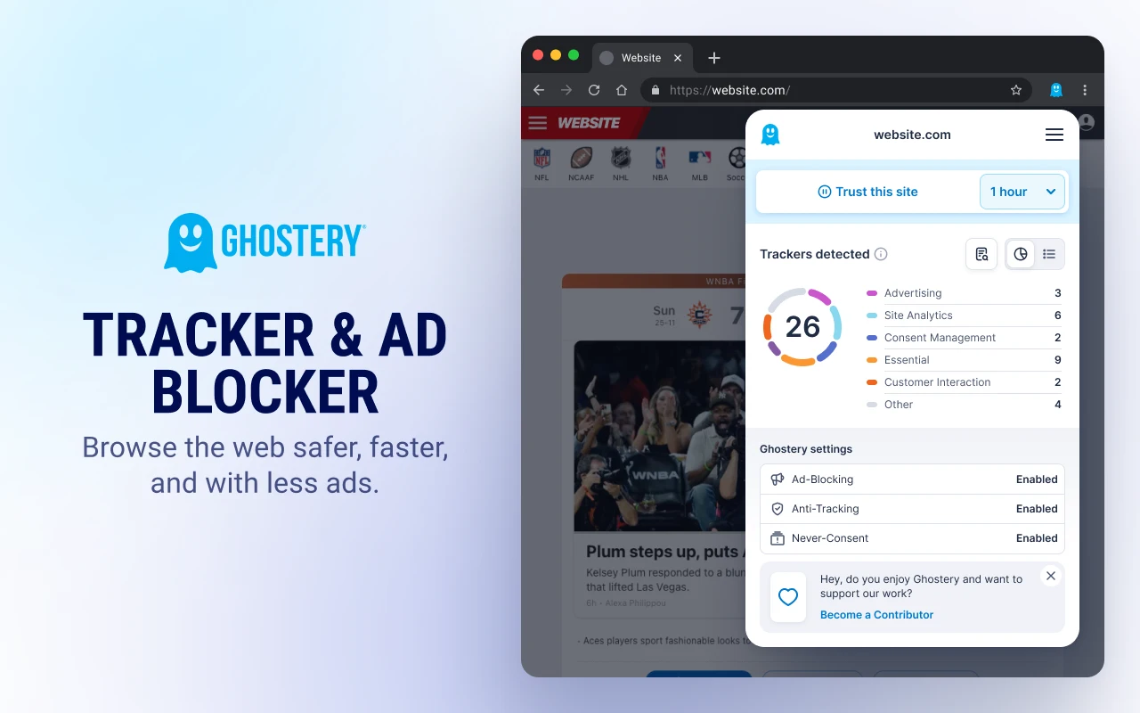 Ghostery 跟踪器和广告拦截器 – 隐私广告拦截器