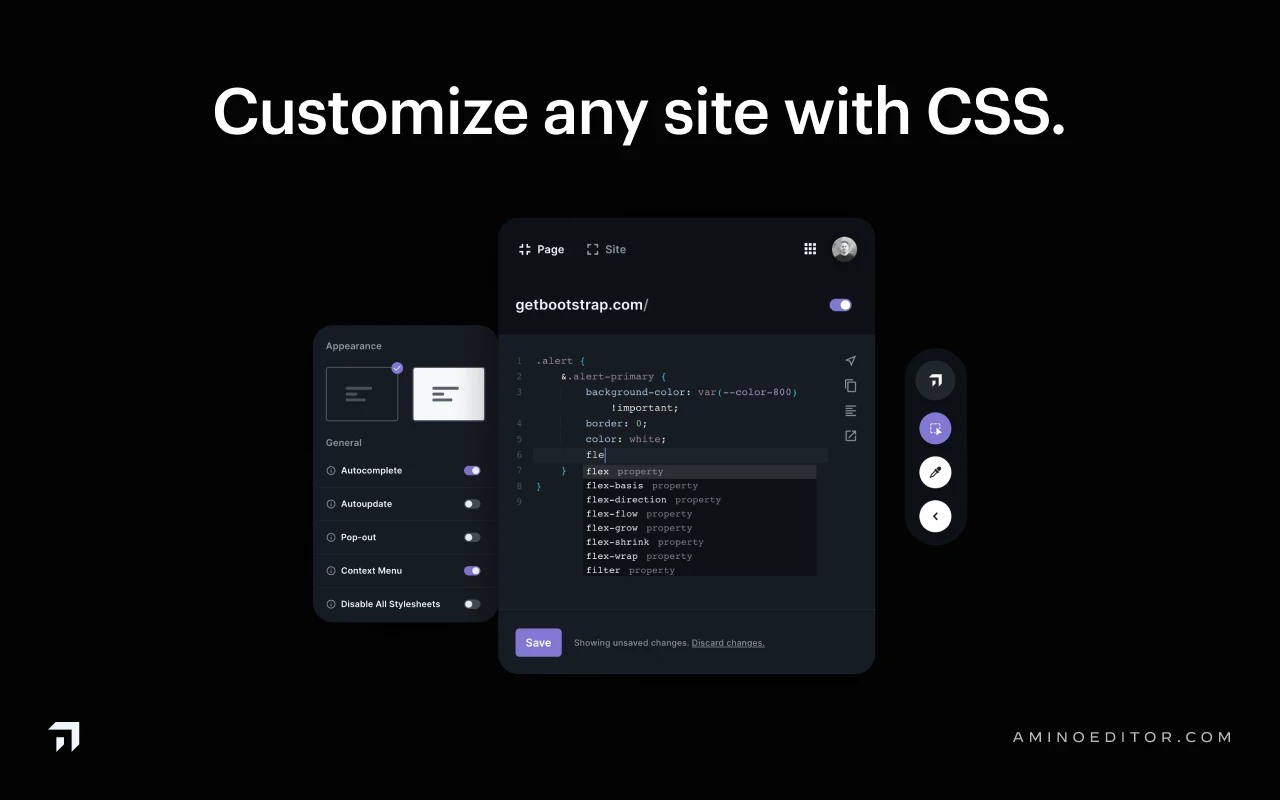 Amino: Live CSS Editor