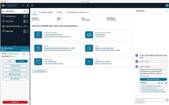 AWS 的 Amazon Q 增加了 Connect 联络中心集成