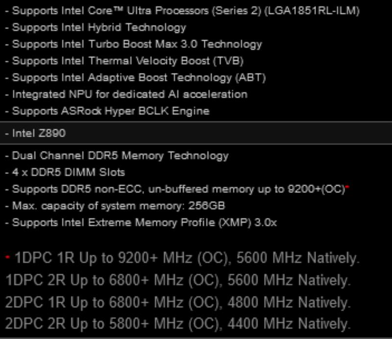 ASRock Z890 Taichi主板支持高达9200 MT/s内存，Arrow Lake即将发布