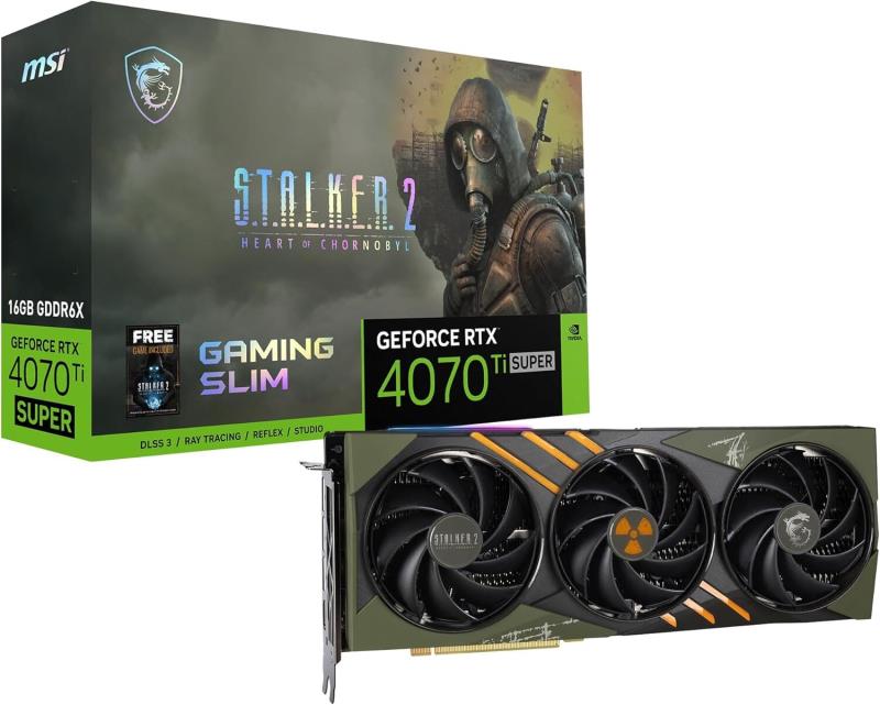 MSI 的 STALKER 2 主题 GeForce RTX 4070 Ti SUPER Gaming Slim GPU 展现其放射性荣耀