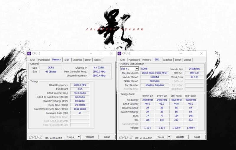 七彩虹Shadow DDR5 CUDIMM内存速度达到10,000 MT/s，Z890主板上速度可能超过10K