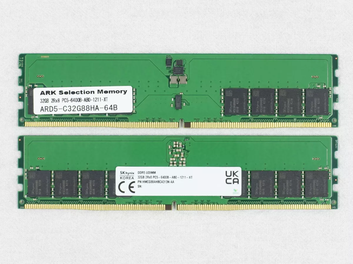 ARK DDR5 CUDIMM 6400 MT/s 内存套件售价 327 美元，采用 SK hynix A 芯片和 32 GB DIMM