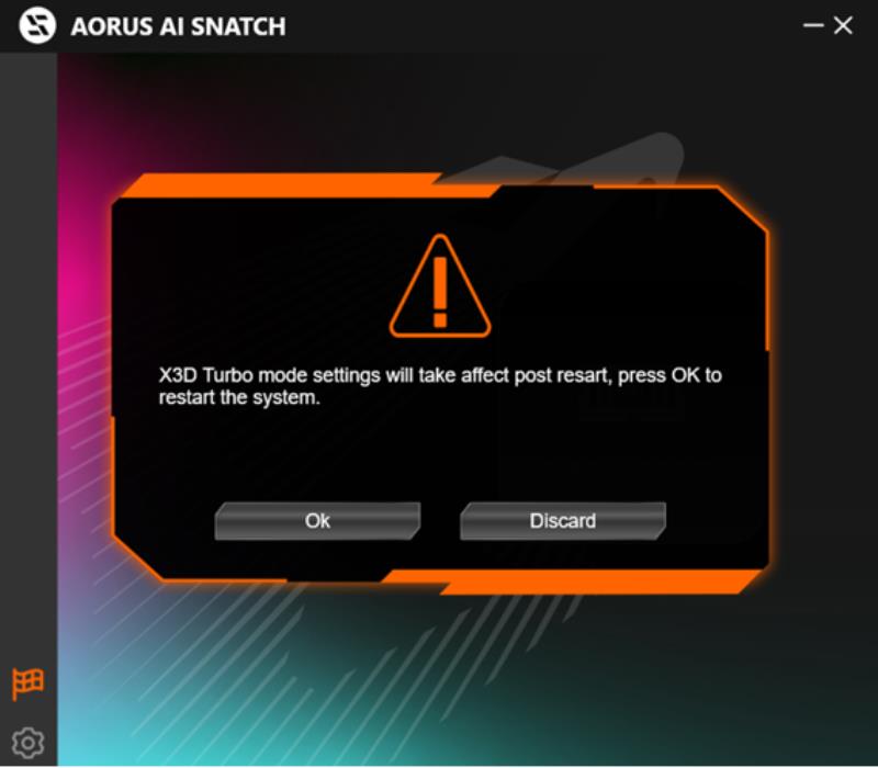 技嘉支持从 Windows AORUS AI Snatch 应用程序开启 X3D Turbo 模式