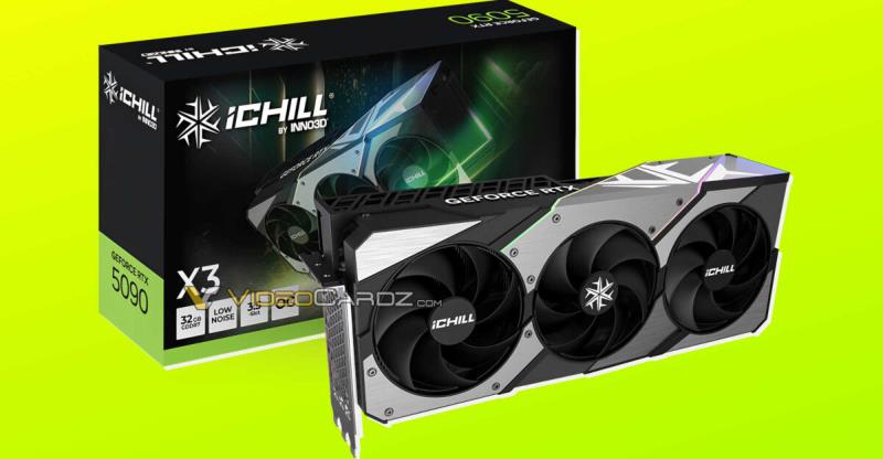 NVIDIA GeForce RTX 5090 泄露：Inno3D RTX 5090 iChill X3 配备 32 GB VRAM、三插槽散热器